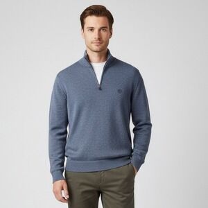 Chaps Mens XXL 1/4 Zip Pullover Blue Heather Long Sleeve Athletic Performance